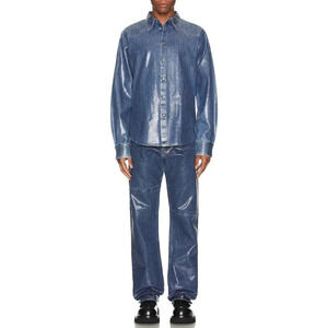 MM6 Maison Margiela Coated 5 Pocket Denim Jeans in Medium Indigo 32 New Mens